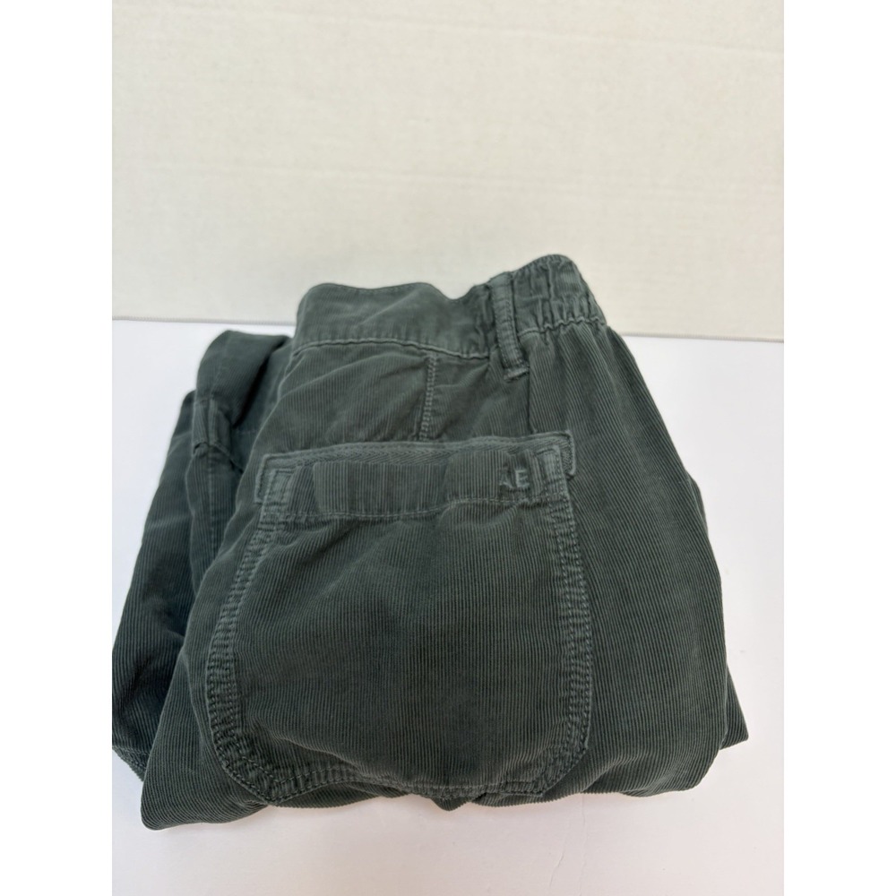 American Eagle Mid-Rise Sage Green Fine Whale Corduroy Baggy Jogger Cargo 4 Long